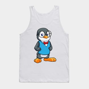 Penguin as Nerd with Glasses Tank Top